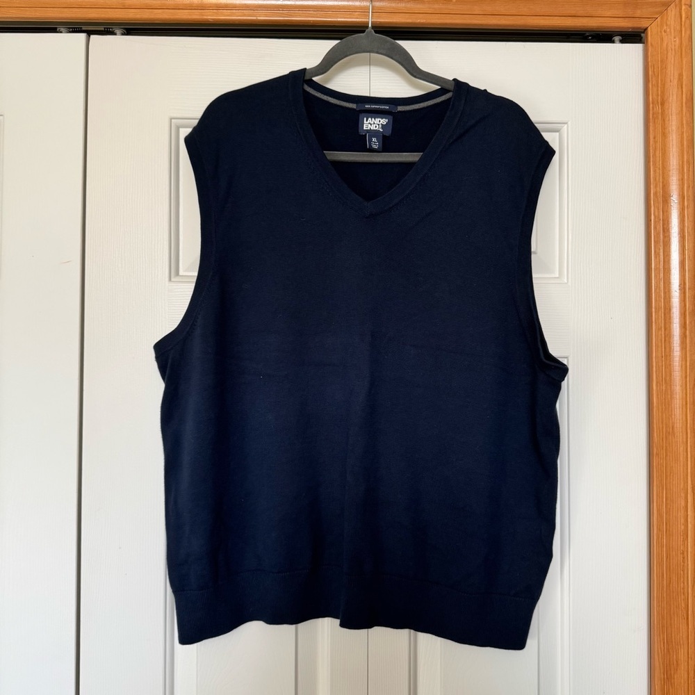 Lands‎ End Supima Cotton Sweater Vest Size XL